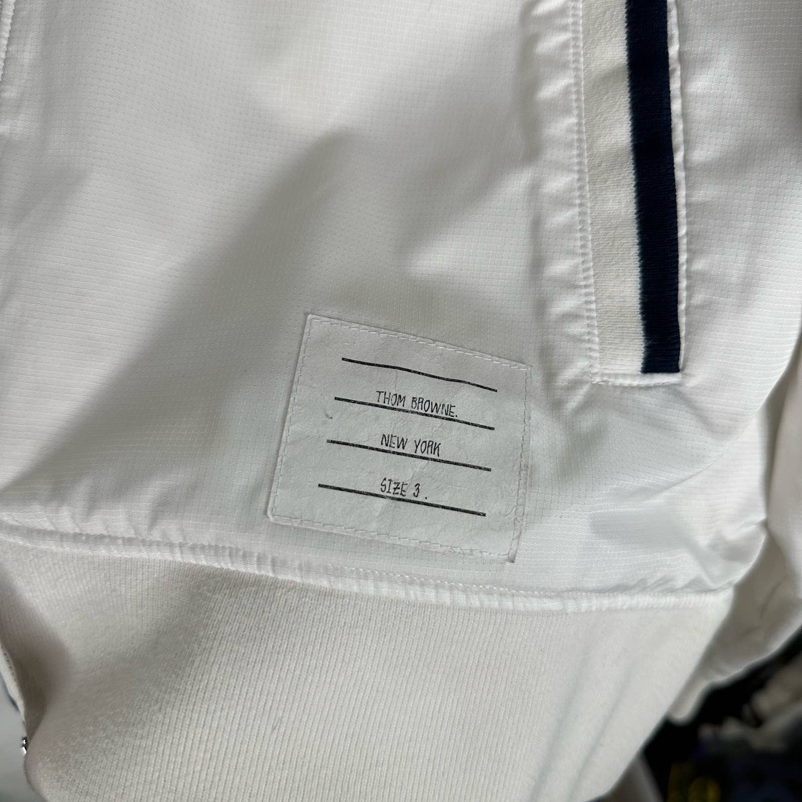 Thom Browne White Nylon Track Jacket