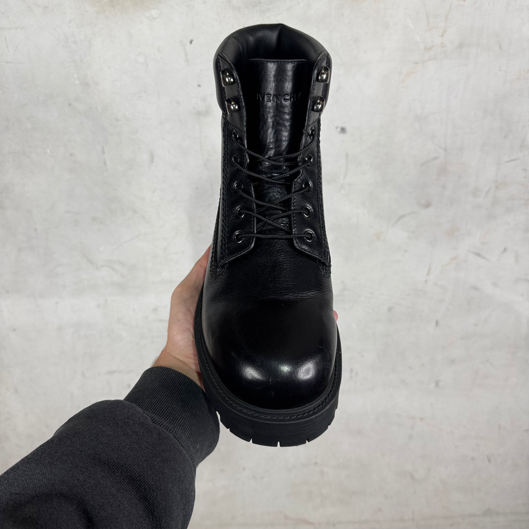 Givenchy Black Leather Work Boots