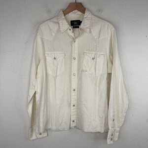 RRL White Floral Cropped Western Shirt