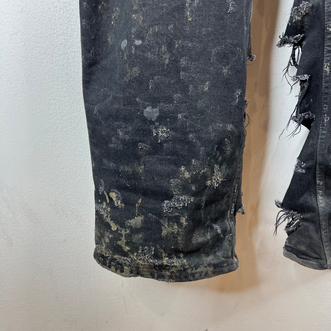 Balenciaga Mud Destroyed Black Jeans