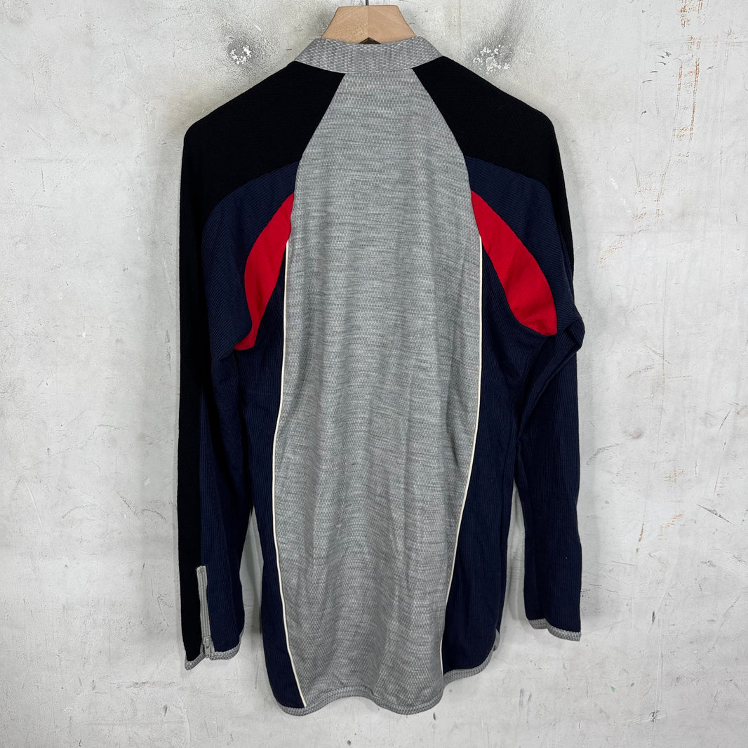 CDG Shirt Grey/Navy Mesh Paneled Track Jacket