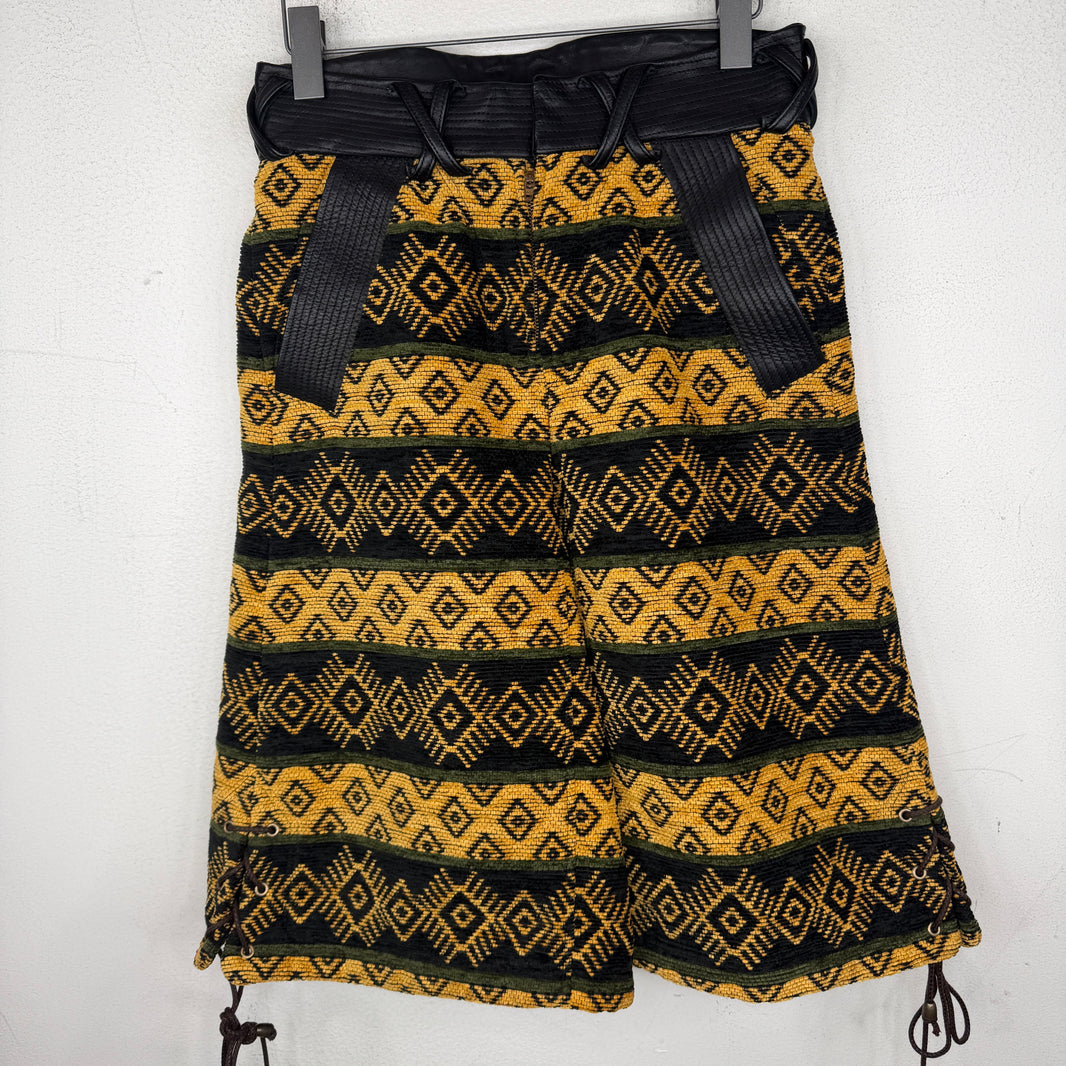 Black Means Riders Leather Woven Biker Shorts