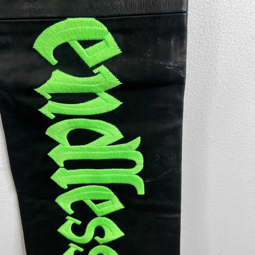 Endless Denim Black/Green Leather Pants