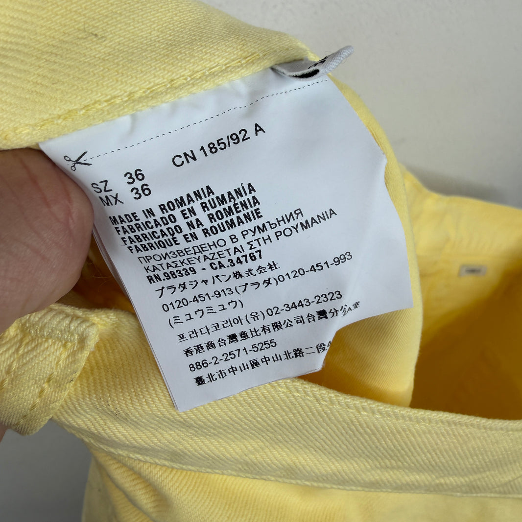 Prada Pastel Yellow Classic Fit Jeans