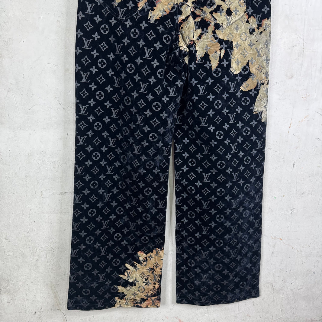 Louis Vuitton Velvet Monogram Bleached Jeans