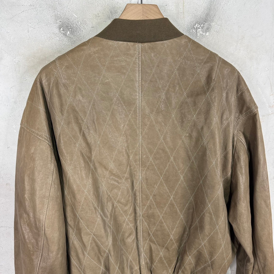 Margiela Diamond Quilted Leather Bomber
