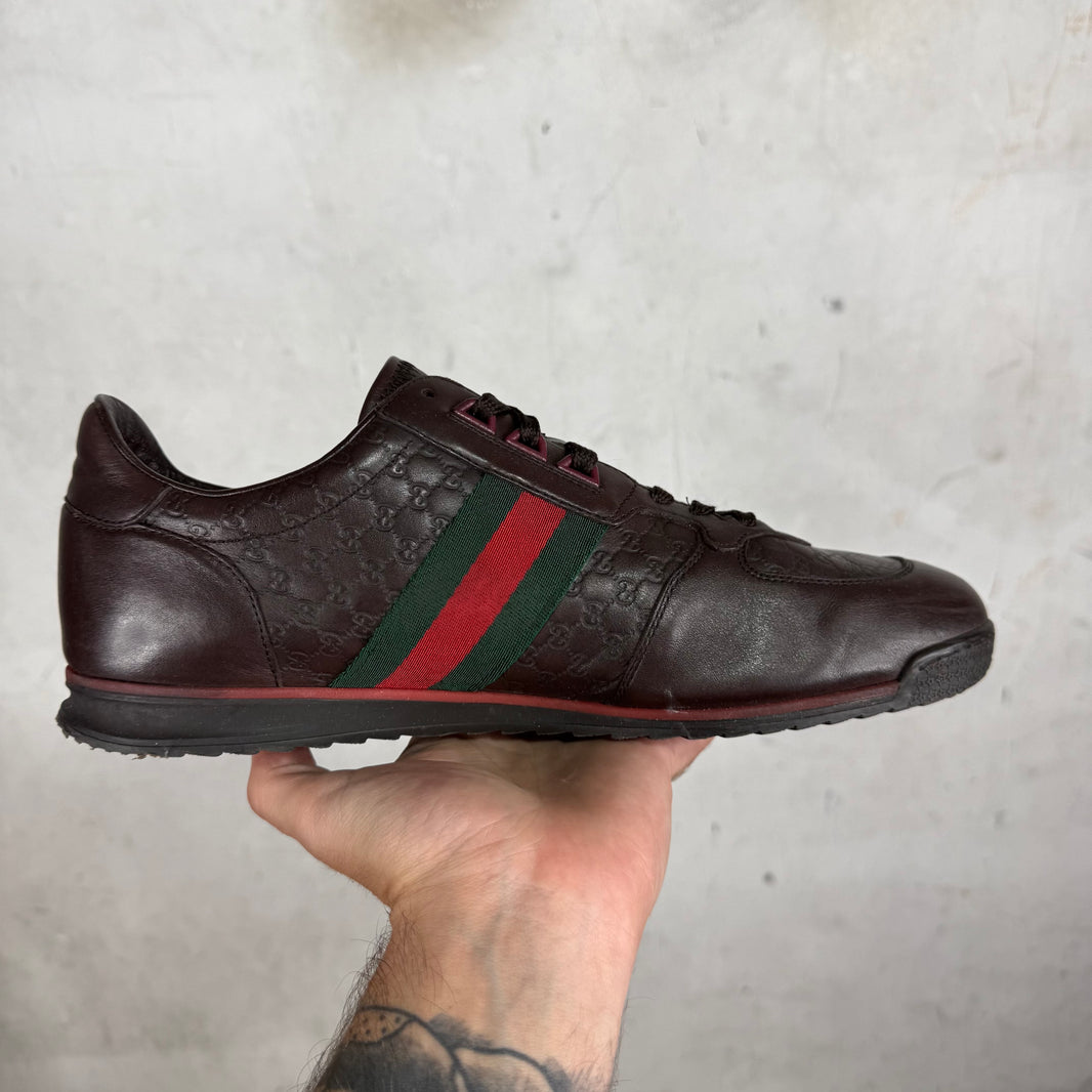Gucci Brown Embossed Monogram Runners