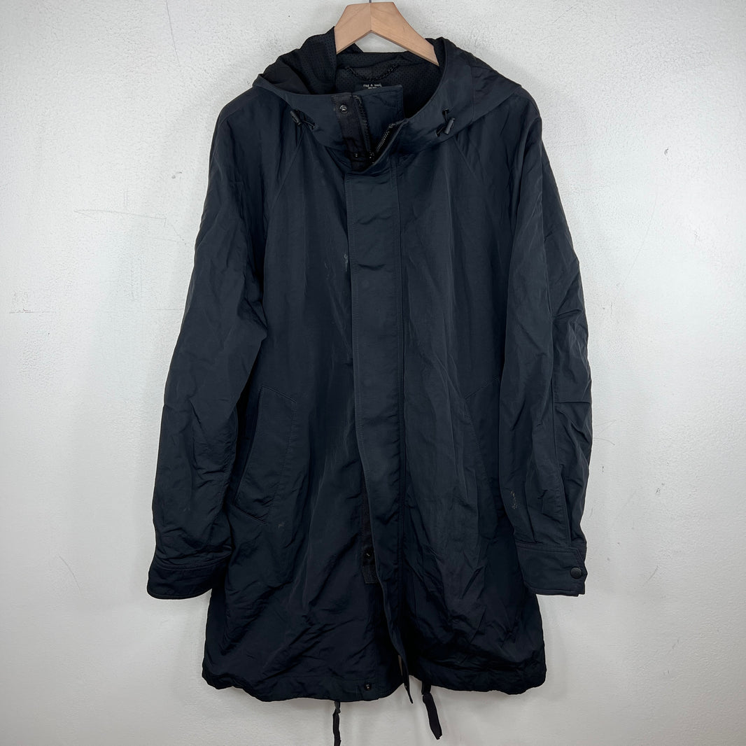 Rag & Bone Black Nylon Fishtail Jacket