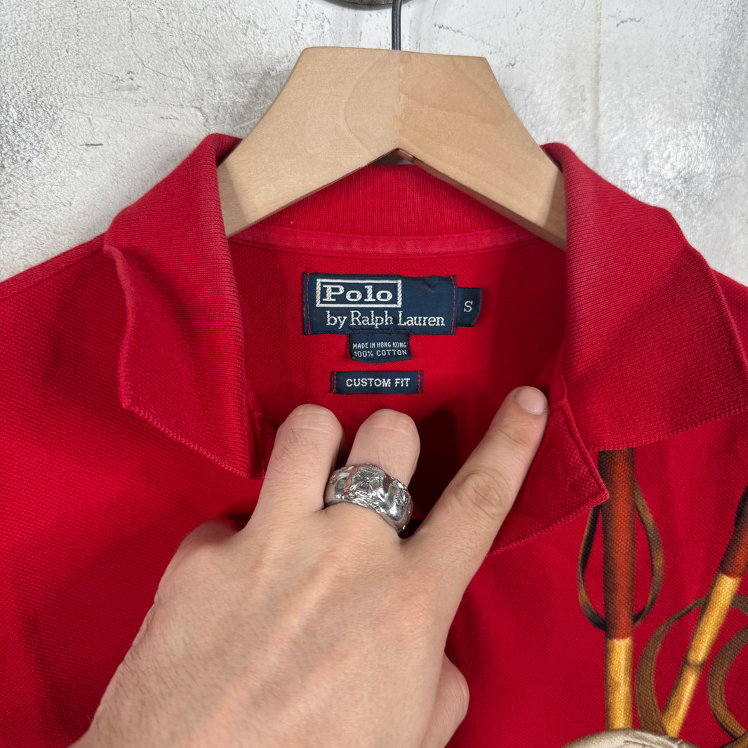 Ralph Lauren Red Printed Equipment Polo Shirt