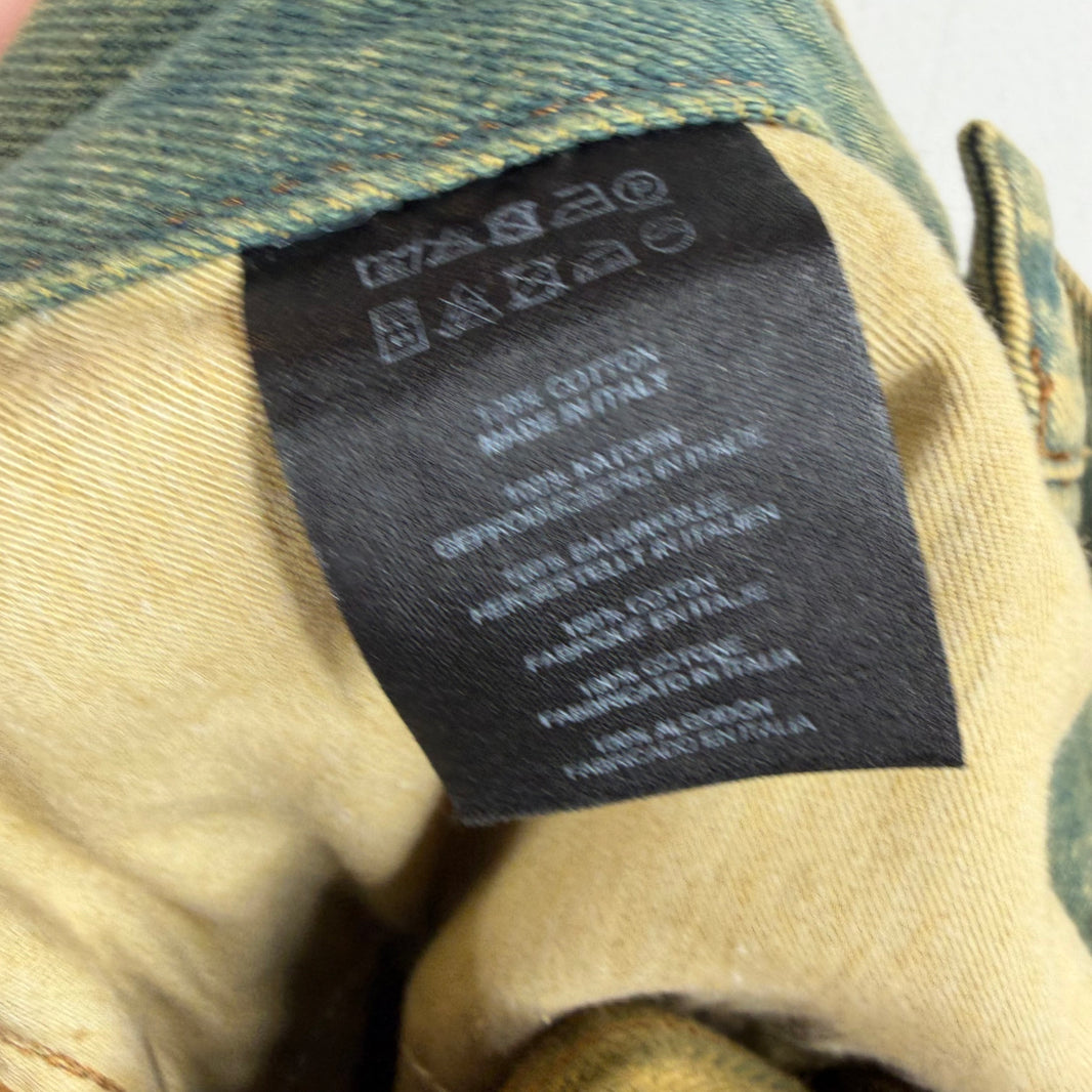 Dries Van Noten Green Bleached Jeans