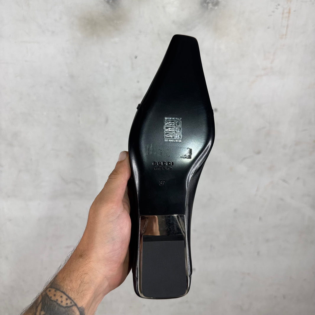 Gucci Black Vittoria Ballet Flats DS