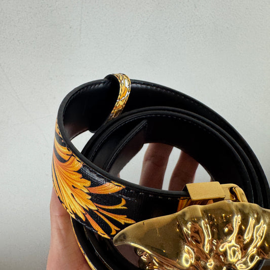Versace Medusa Floral Print Belt
