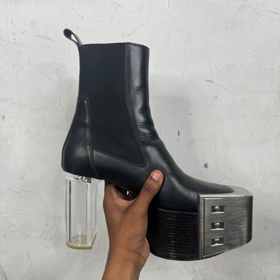 Rick Owens Black Kiss Heel Boots