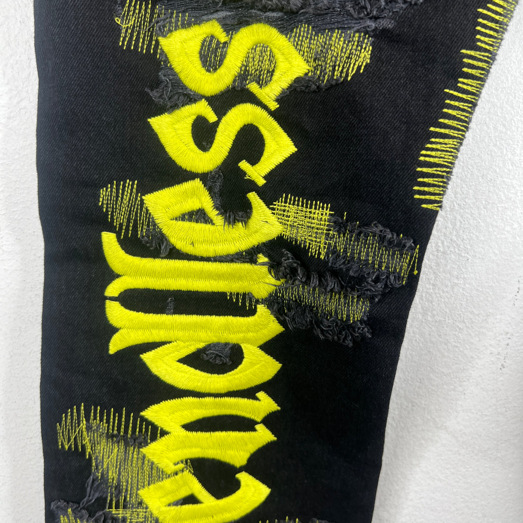 Endless Denim Black/Yellow Jeans