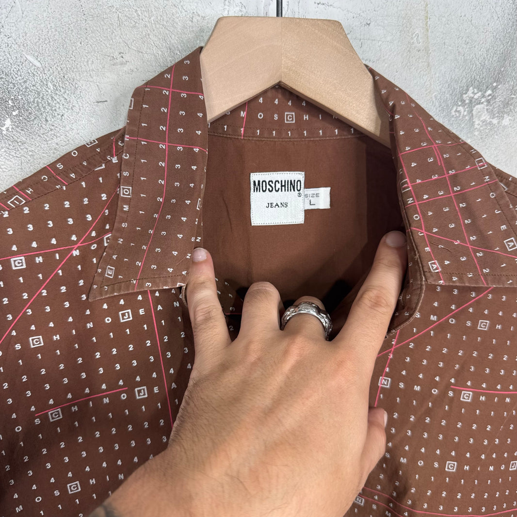 Moschino Brown Crossword S/S Shirt
