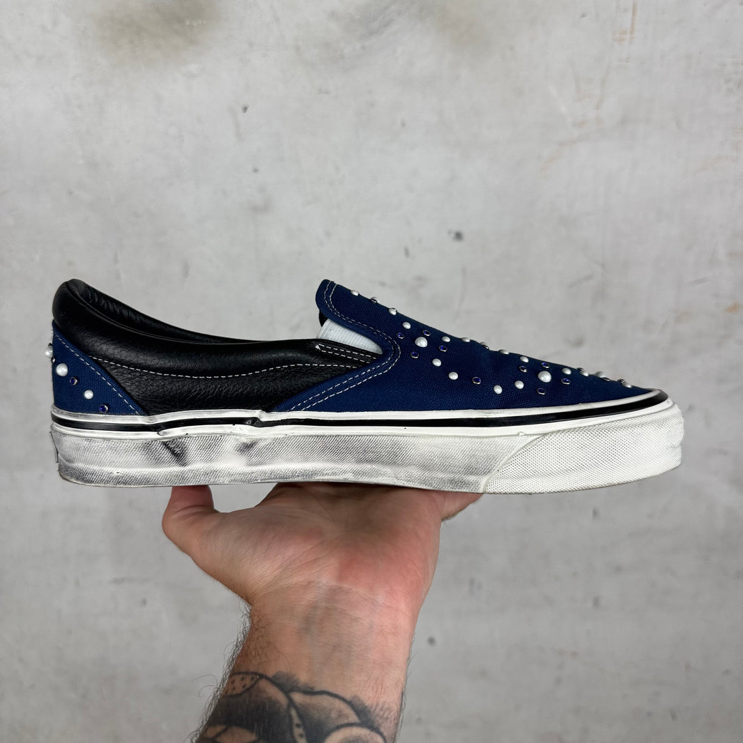 Vans OTW Navy Pearlized Classic Slip Ons