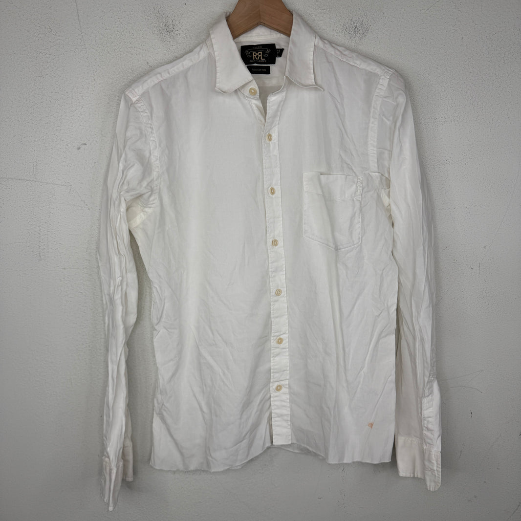 RRL Chopped White Button-Up Shirt