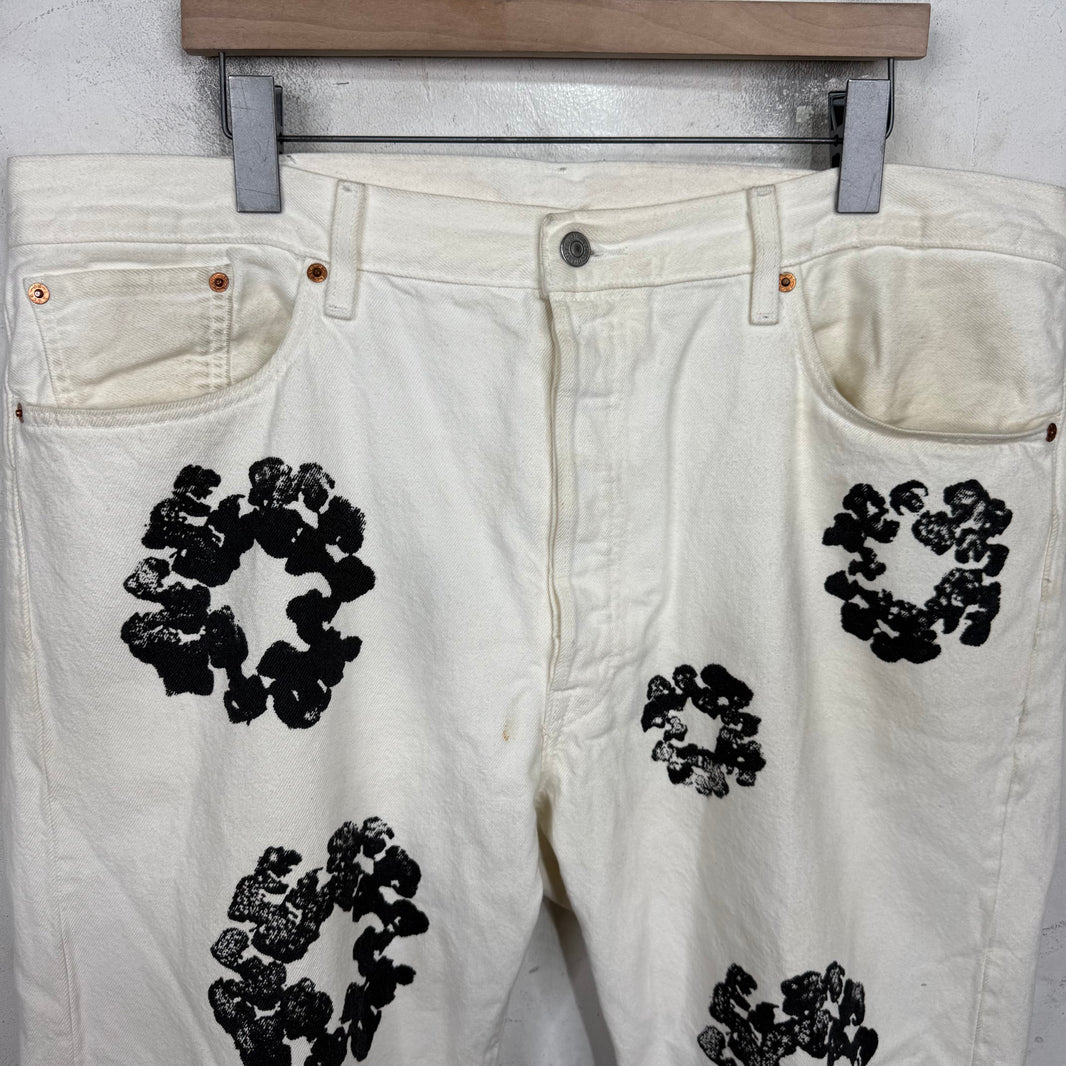 Denim Tears Levi's 501 White Wreath Jeans