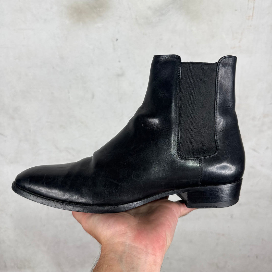 Saint Laurent Black Leather Wyatt Boots