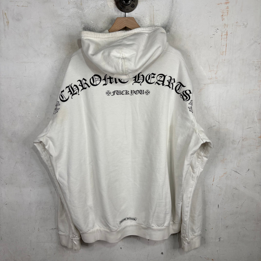 Chrome Hearts TBar White Zip Hoodie