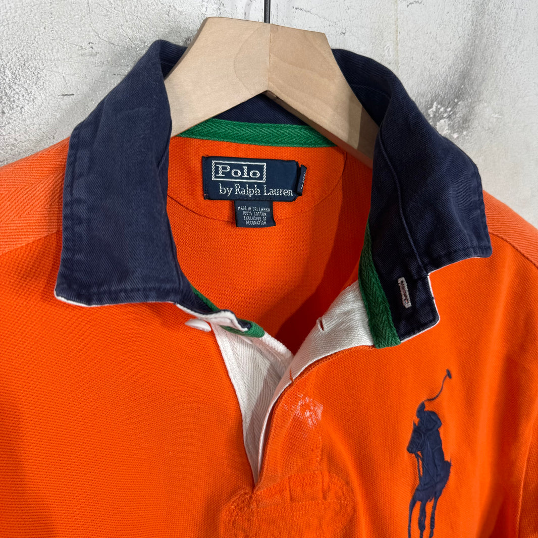 Ralph Lauren Orange/Navy #3 Big Pony Polo