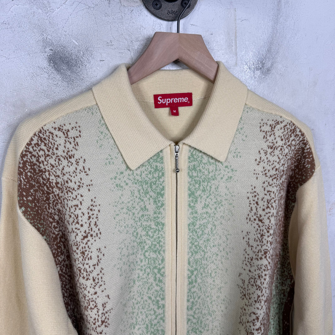Supreme Cream Strobed Knit Cardigan Zip