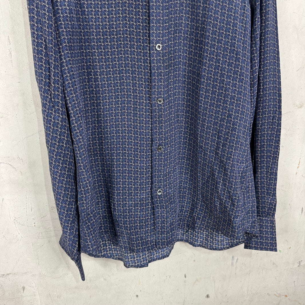 Gucci Horsebit Patterned Silk Shirt