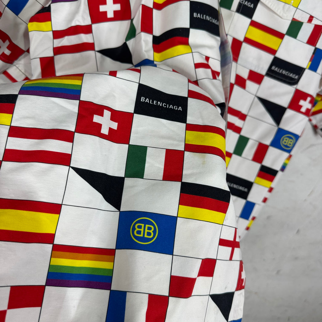 Balenciaga Flag Buttoned S/S Shirt
