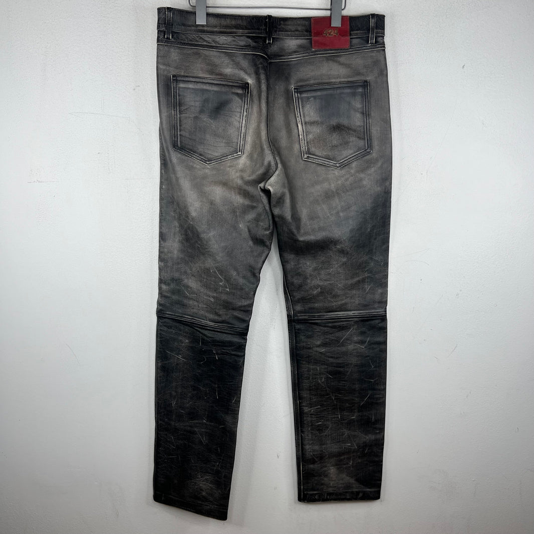 424 Five Pocket Leather Jeans