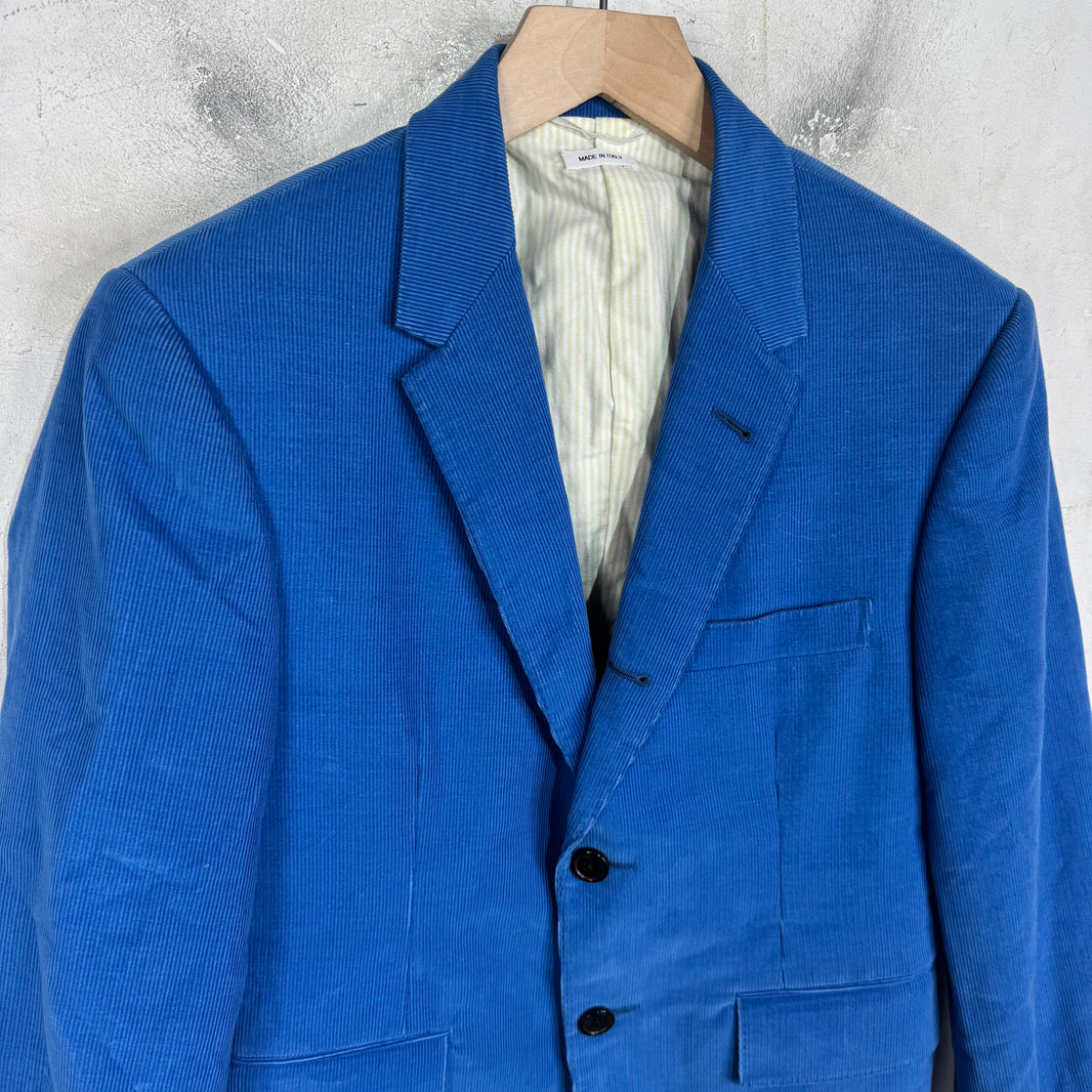 Thom Browne Blue Corduroy Blazer Jacket