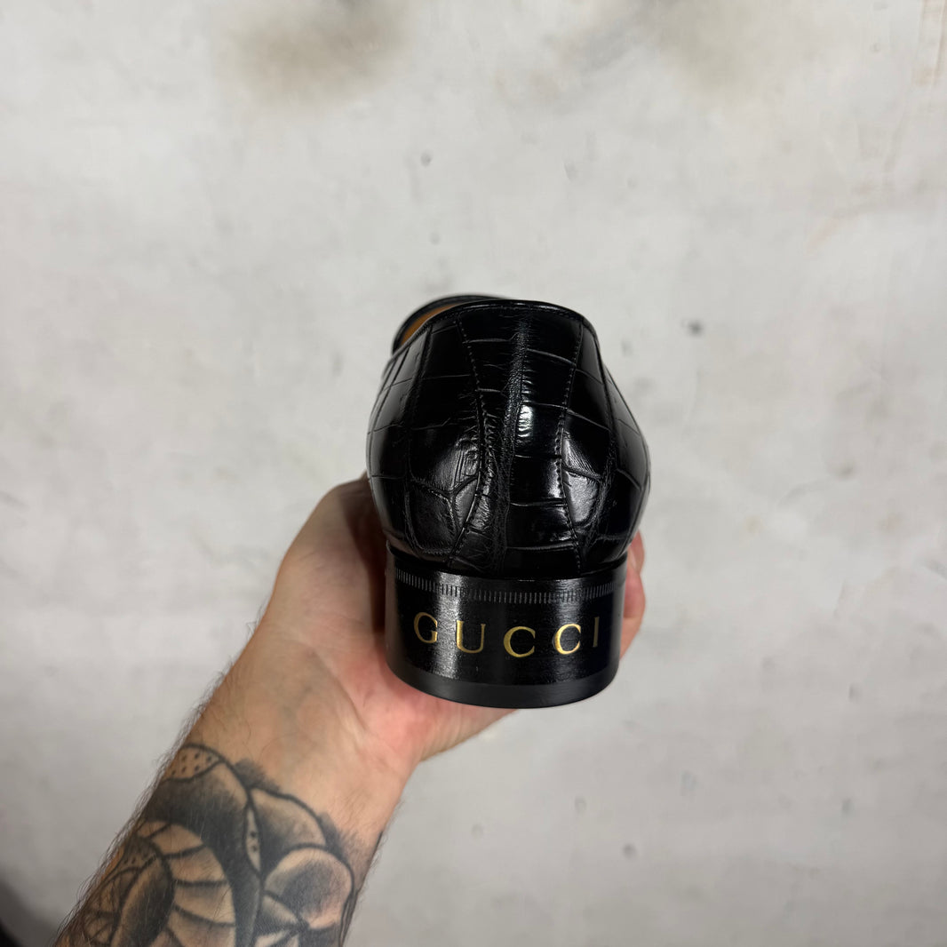 Gucci Croc Tasseled Loafers DS