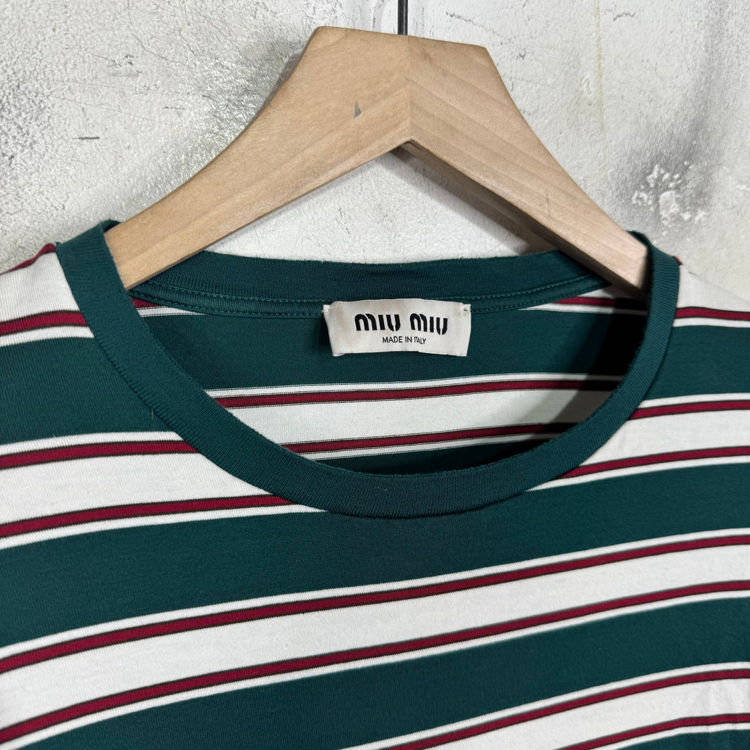 Miu Miu Striped L/S Pocket T-Shirt