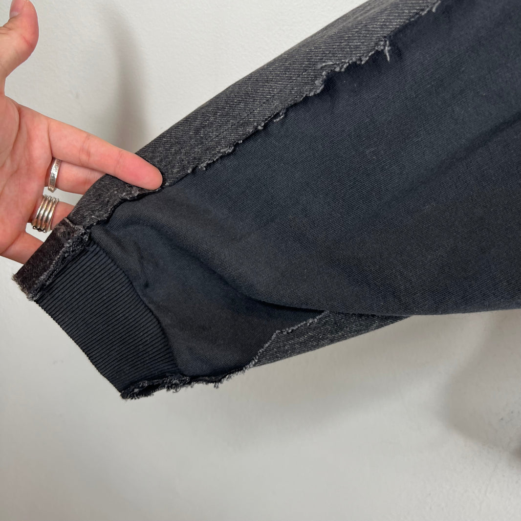 Balenciaga Sample Hybrid Denim Hooded Red Tape Jacket