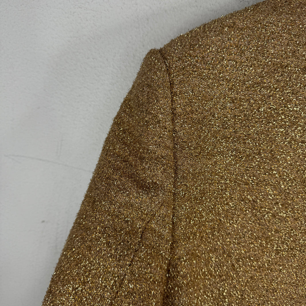 Celine Gold Metallic Tweed Coat