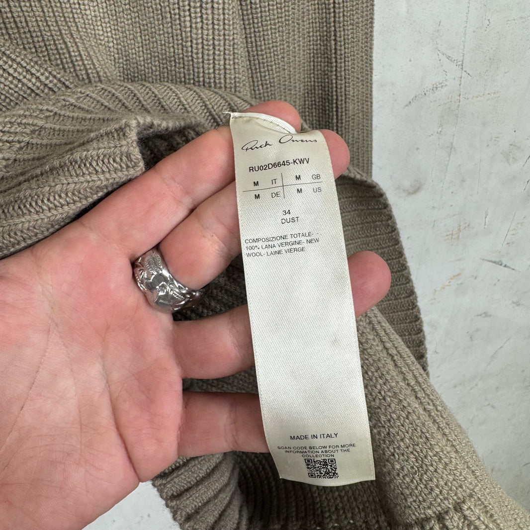 Rick Owens Porterville Mockneck Beige Sweater
