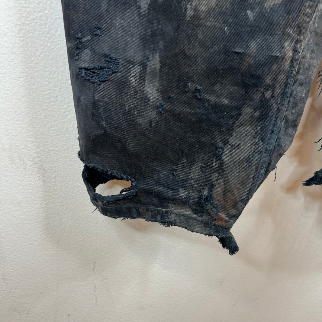 Balenciaga Black Mud Distressed Jeans