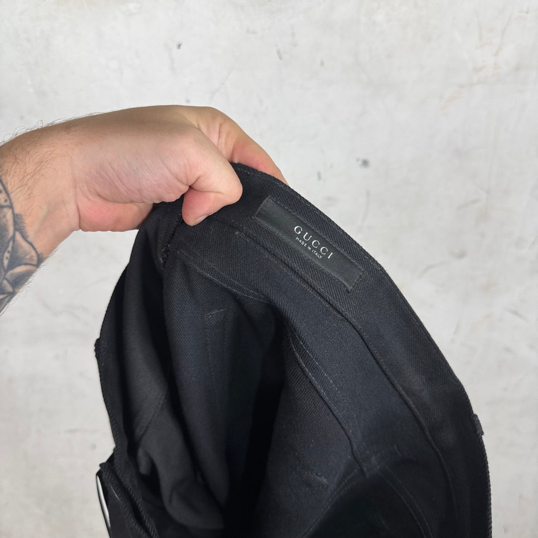 Gucci Black Raw Horsebit Jeans
