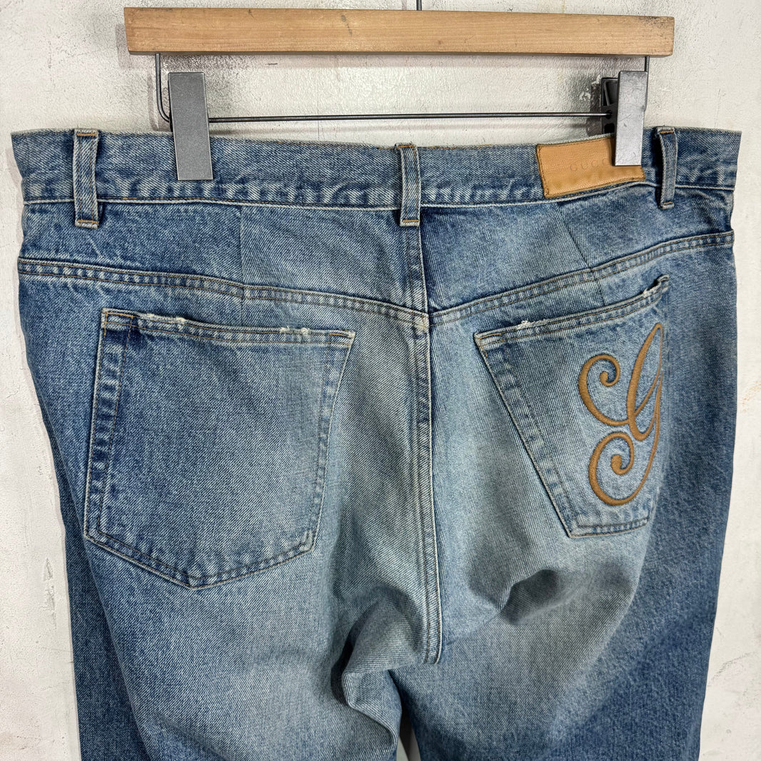 Gucci "G" Script Altered Jeans