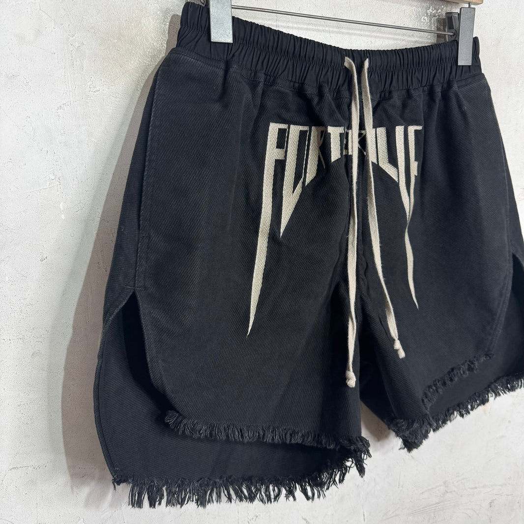 Rick Owens Porterville Frayed Canvas Shorts