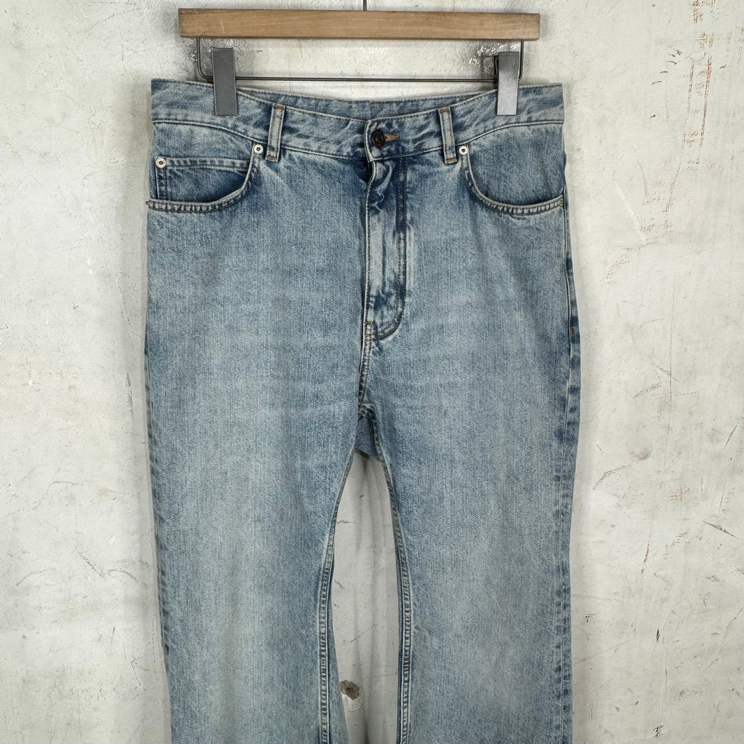 Balenciaga Altered Light Wash Flare Jeans
