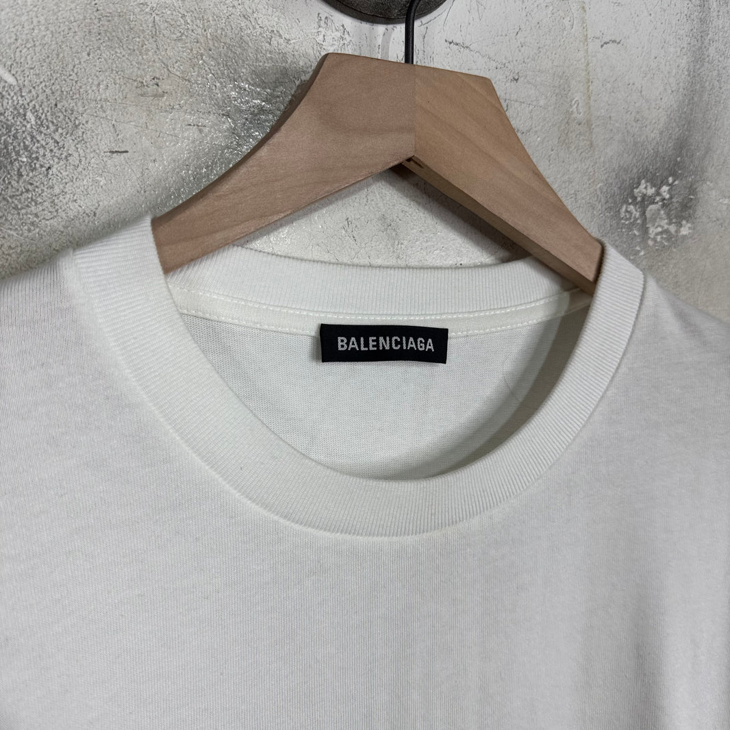 Balenciaga White Paris BB Crest T-Shirt