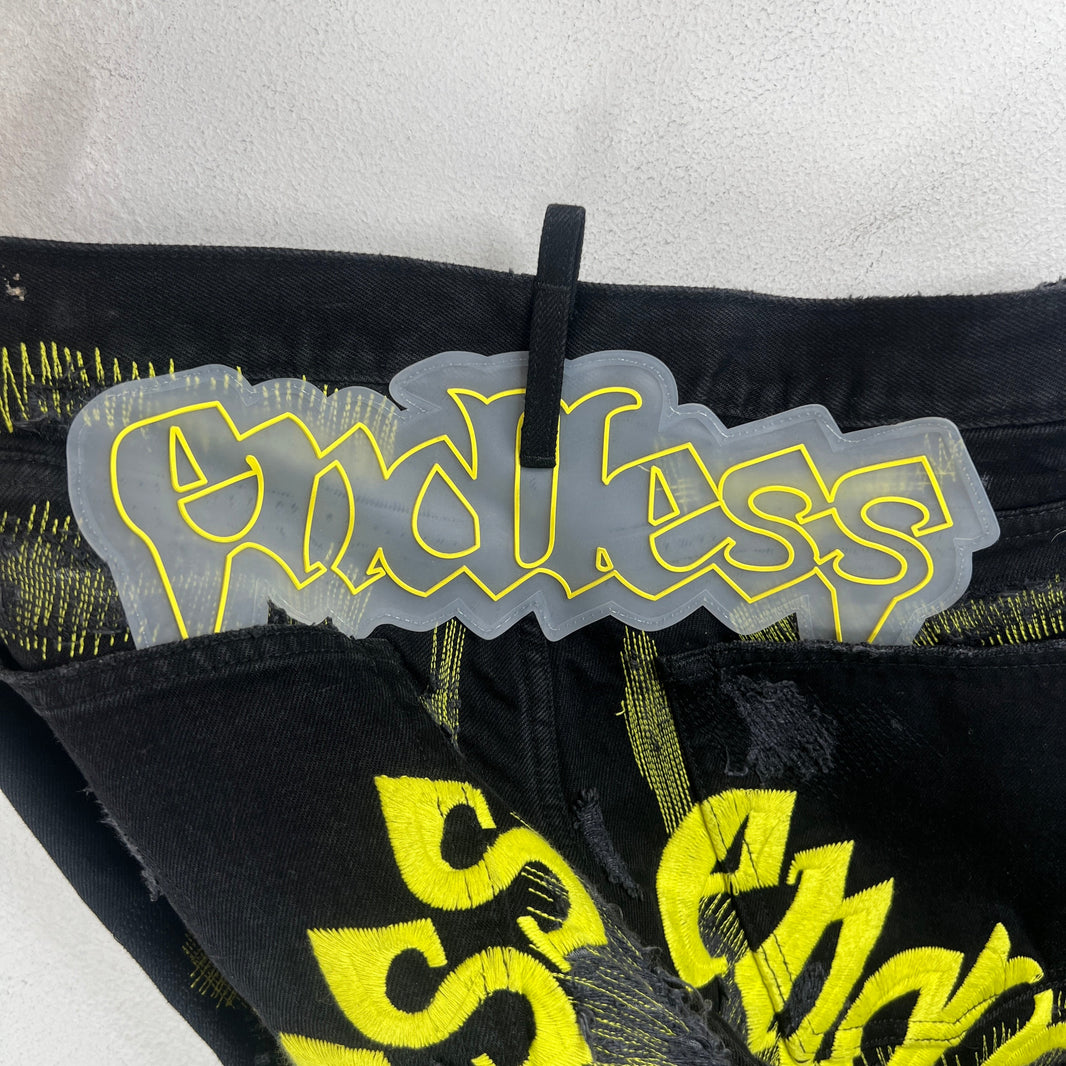 Endless Denim Black/Yellow Jeans