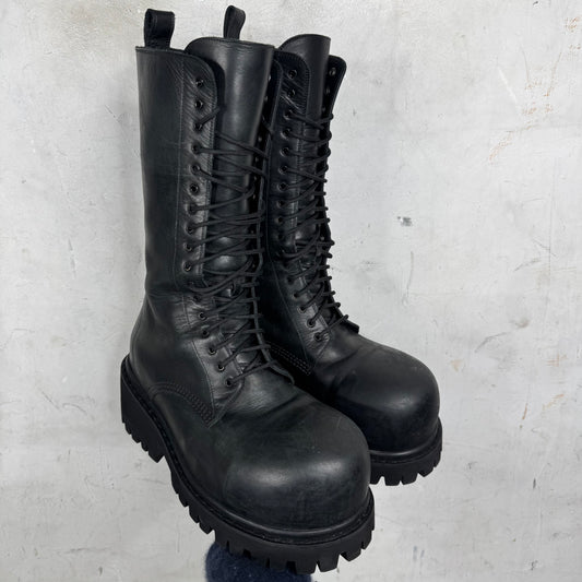 Balenciaga Leather Runway Stomper Boots