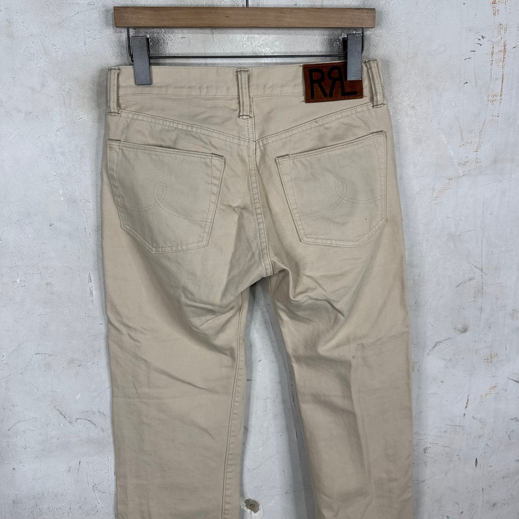 RRL Beige Straight Legged Jeans