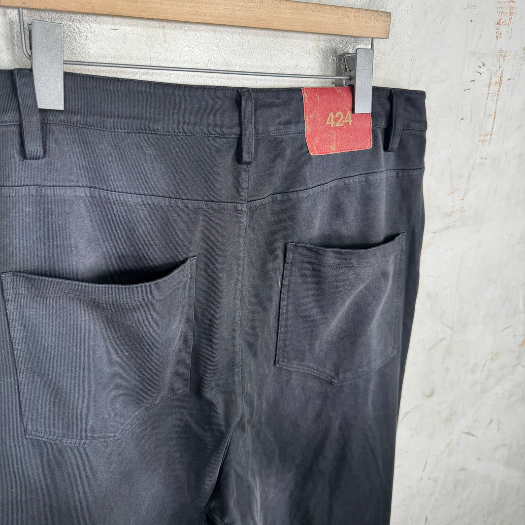 424 Washed Effect Striped Sweatpants