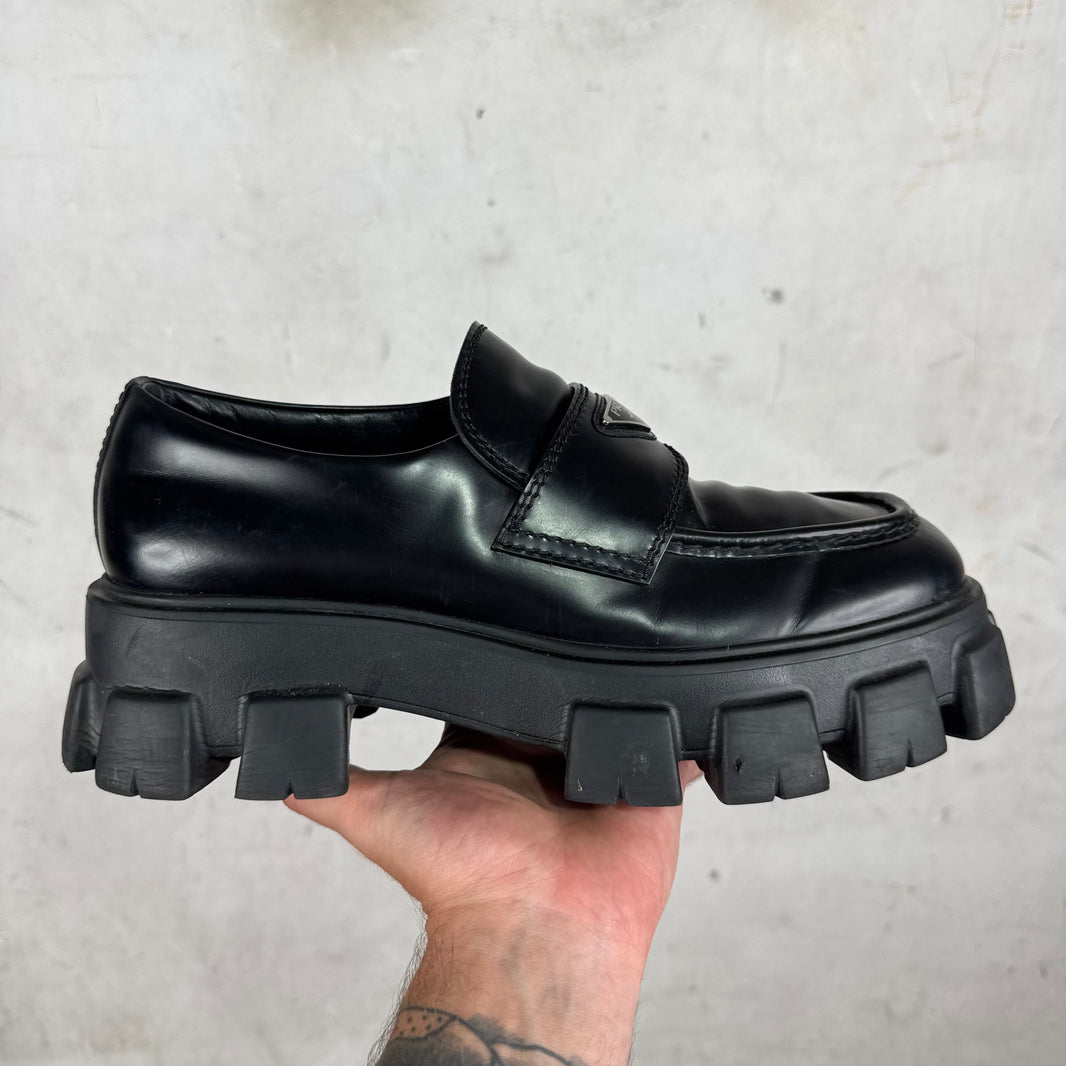 Prada Plaqued Monolith Loafers
