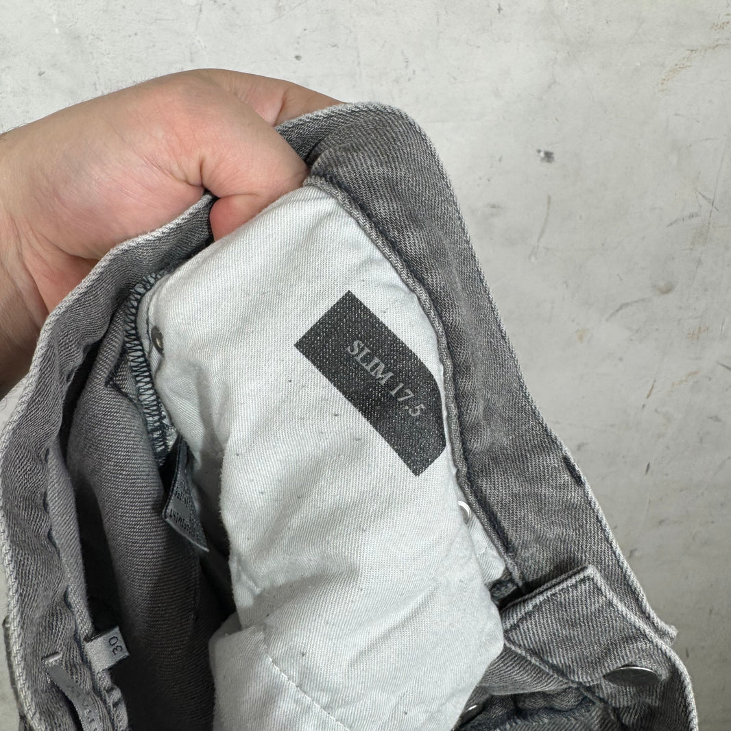Dior Grey Distressed Quoted Slim Jeans