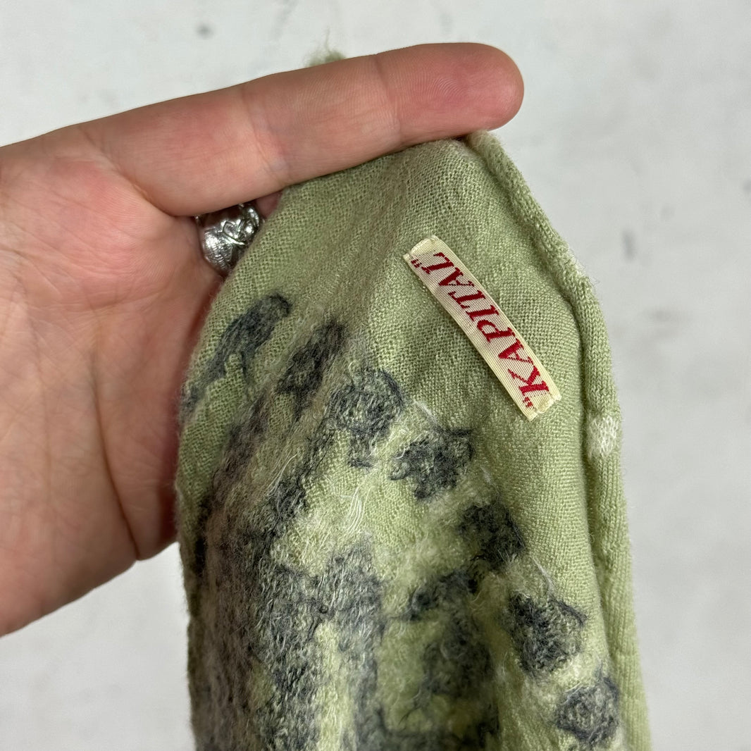 Kapital Green Paisley Wool Scarf