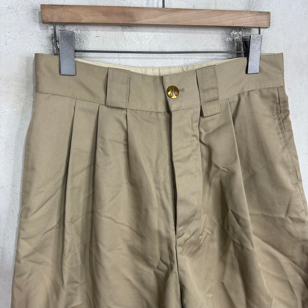 Willy Chavarria Khaki Pleated Canvas Shorts