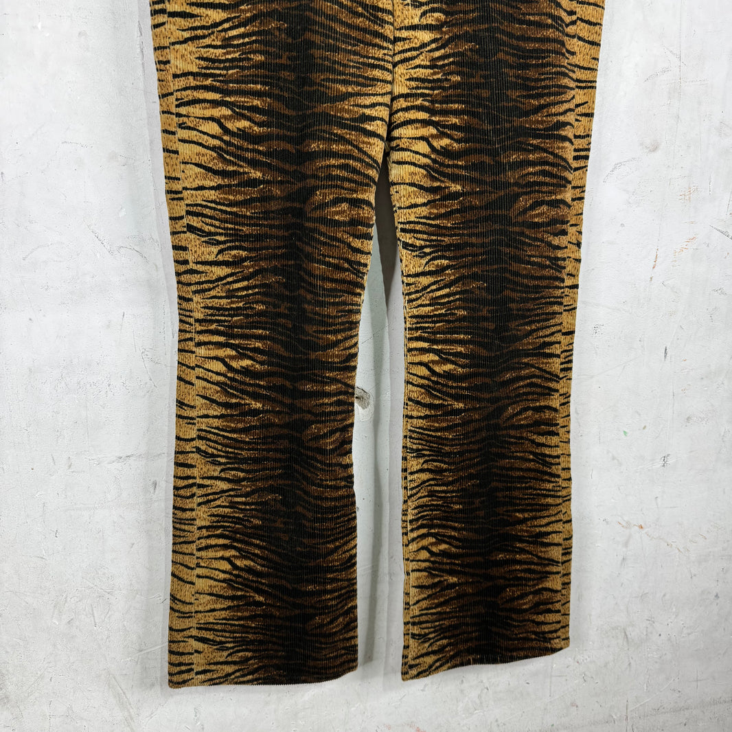 Celine Tiger Stripe Corduroy Flares